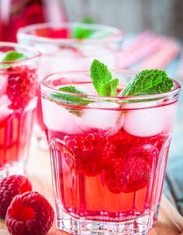 raspberry vodka in a glass