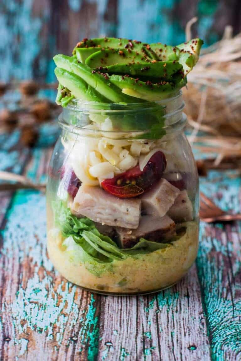 Keto Curry Chicken Mason Jar Salad