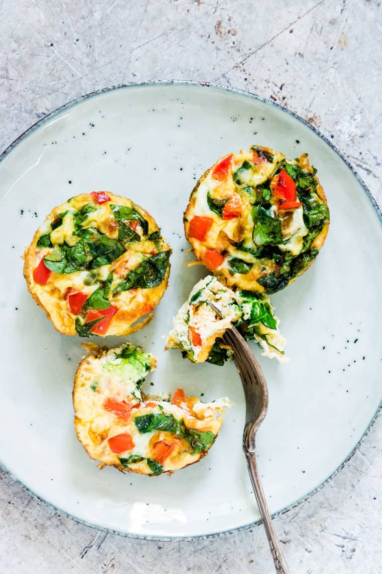 3 mini quiches on a plate