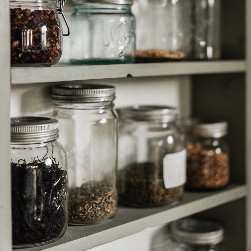 Things stocked in a pantry