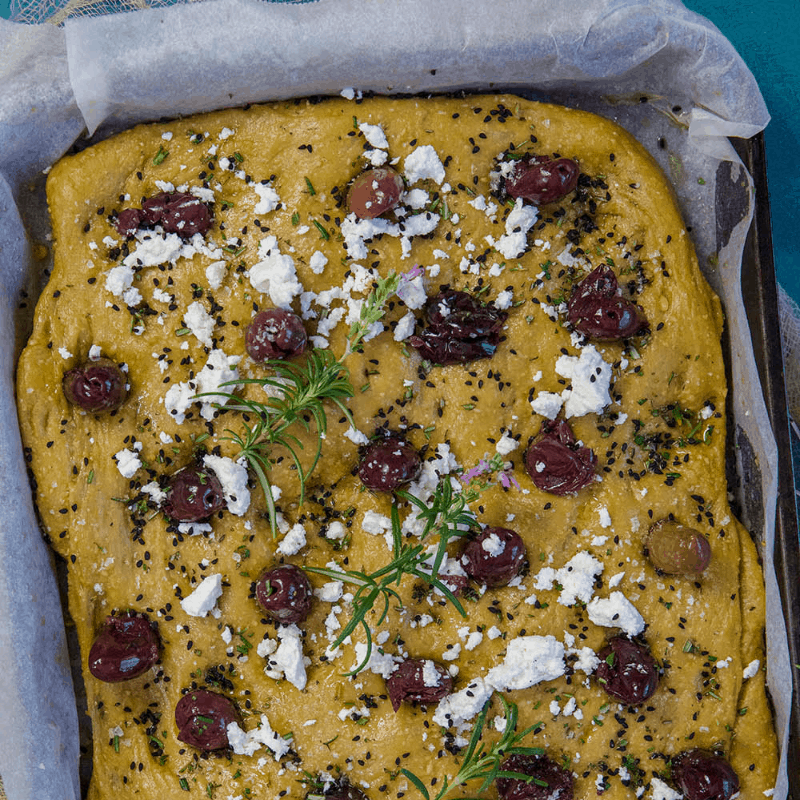 Mad Creations Low Carb Focaccia in pan