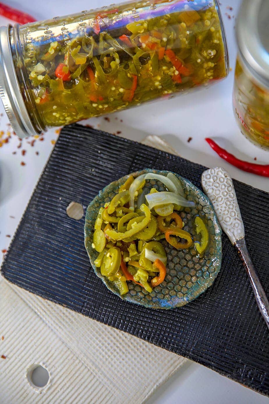 keto pickled jalapenos on a plate