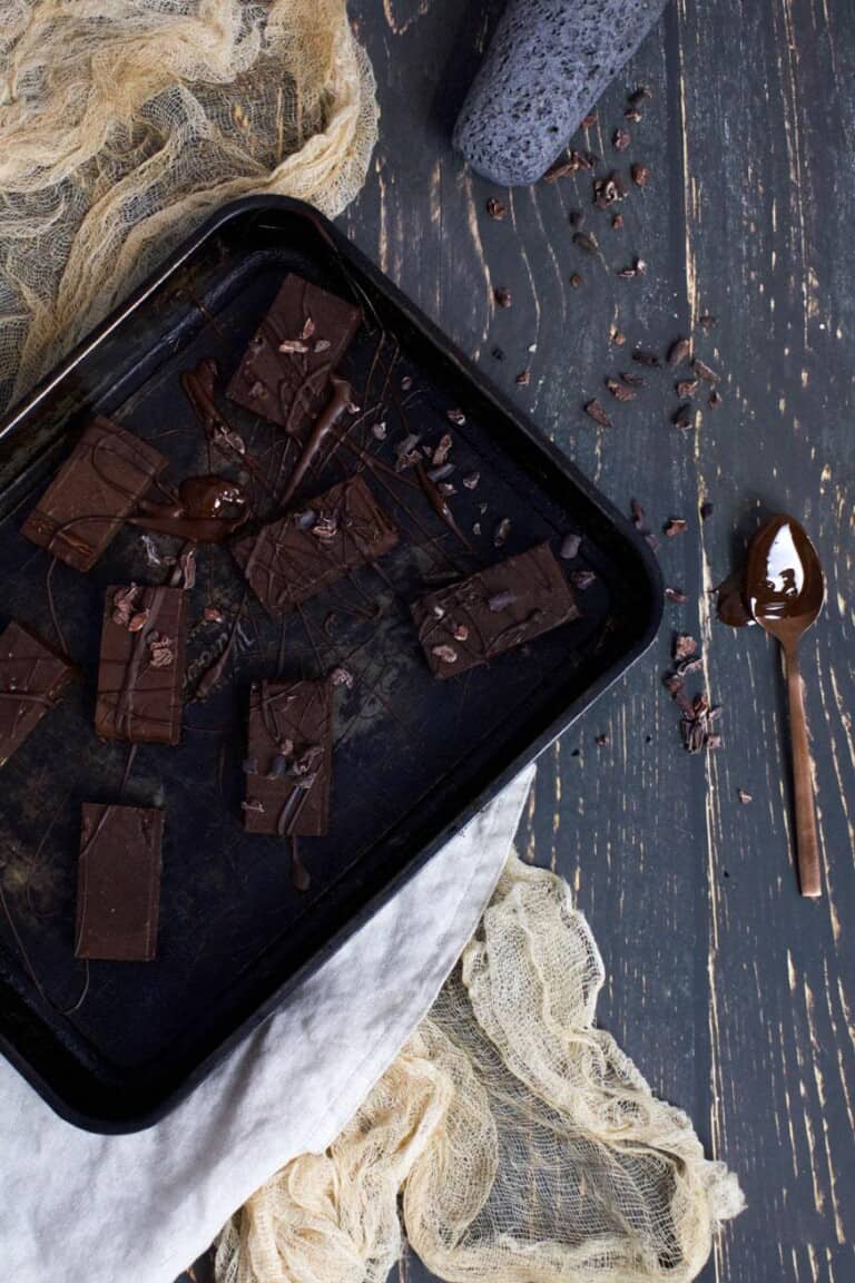 Chocolate fudge in a tray