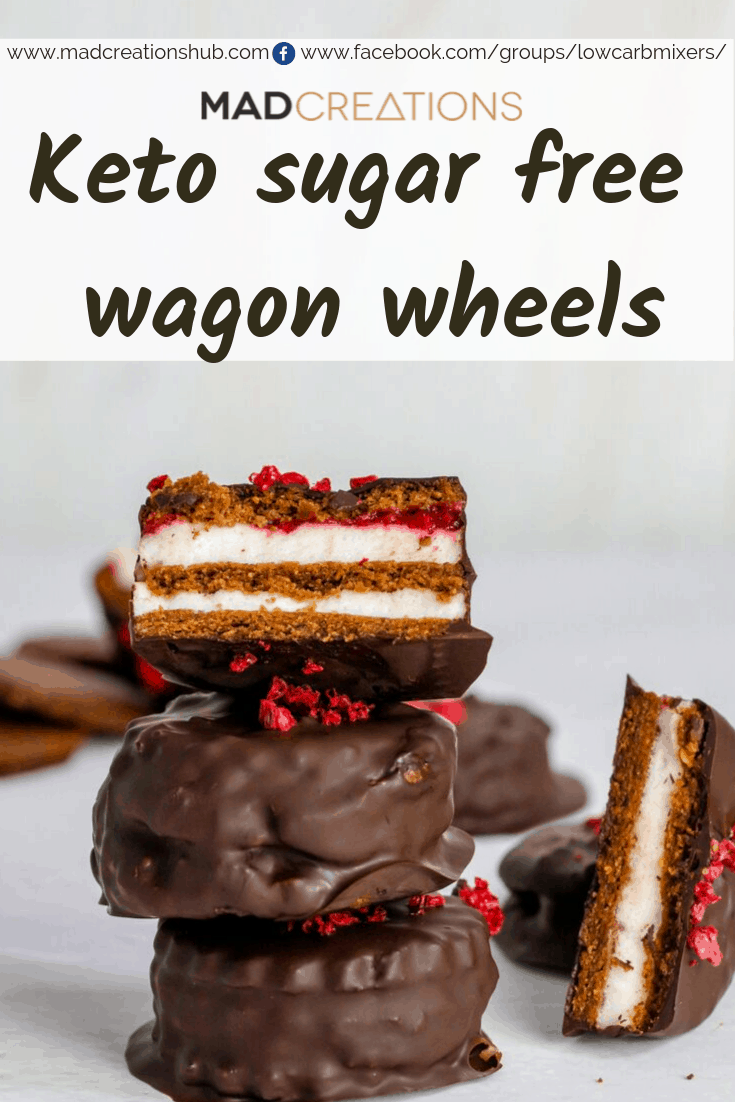 chocolate wagon wheels in a stack