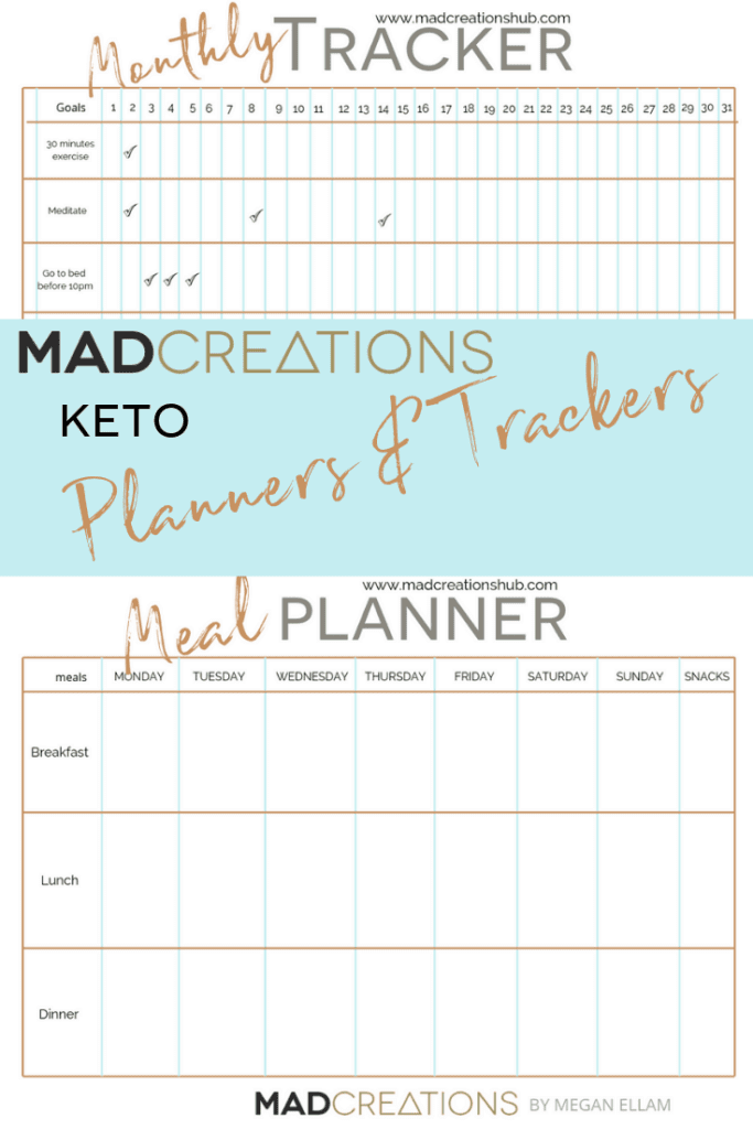 Keto Planners and Trackers Pinterest Banner