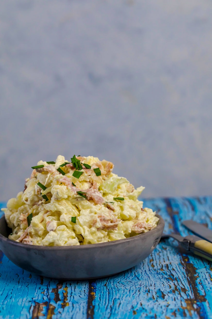 Massive bowl of keto potato salad / cauliflower salad
