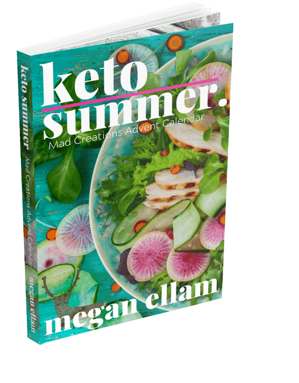 Keto summer cookbook with a salad on the front
