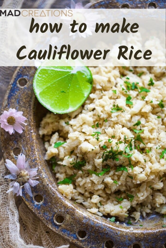 Cauliflower rice pinterest banner