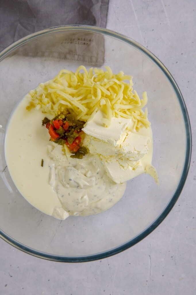 bowl full of cheese and cream