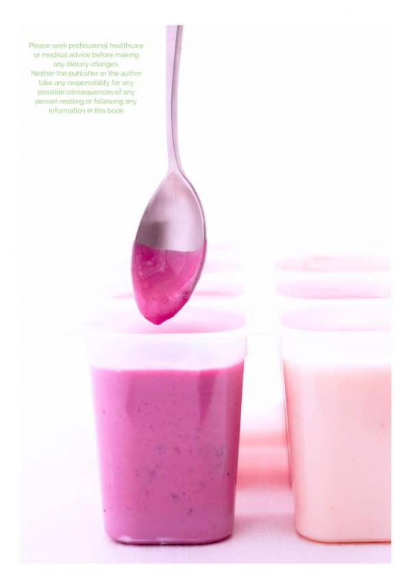 Spoon cover in pink yoghurt