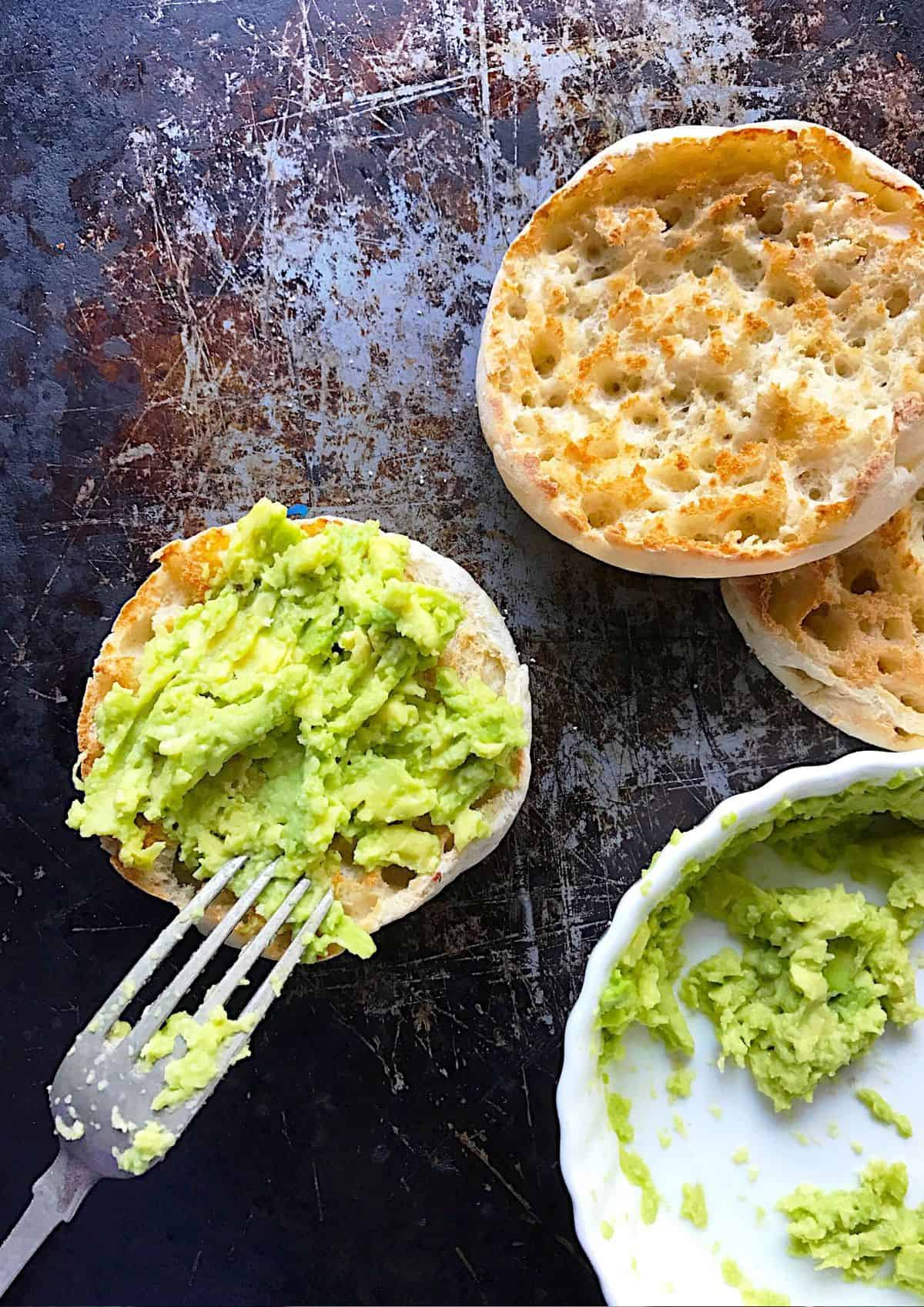 avocado on a muffin