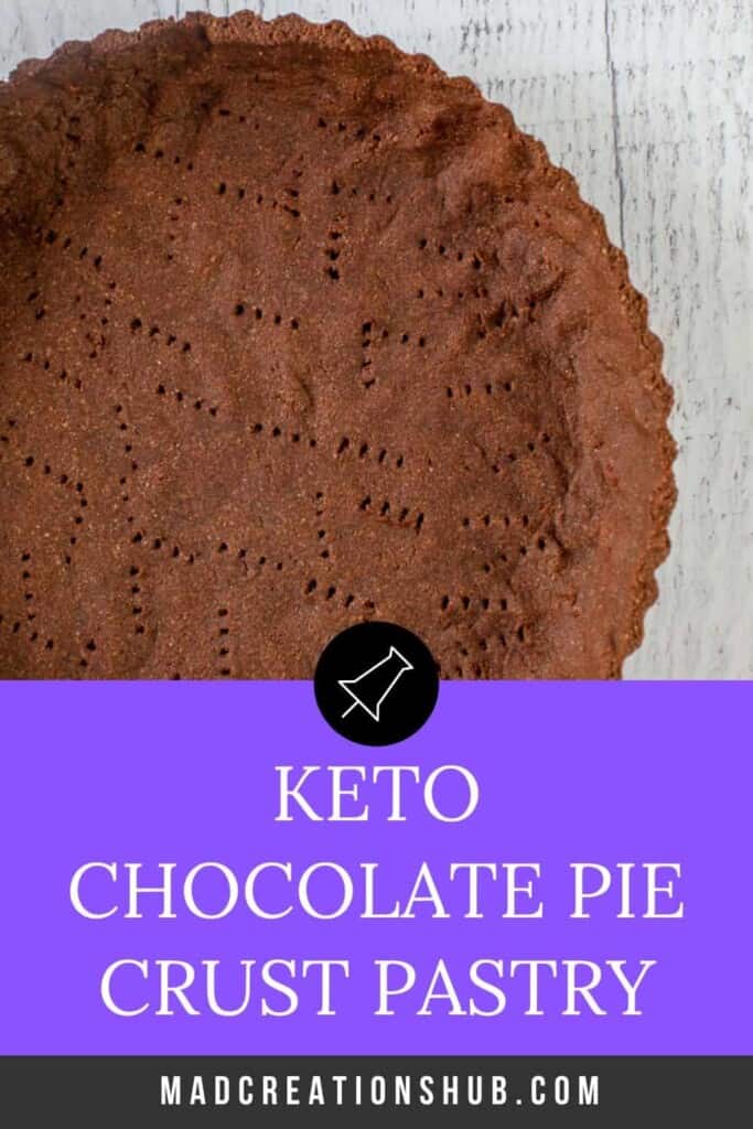 Keto chocolate pie crust banner for pinterest