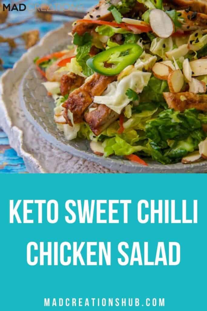 chicken salad in a grey bowl