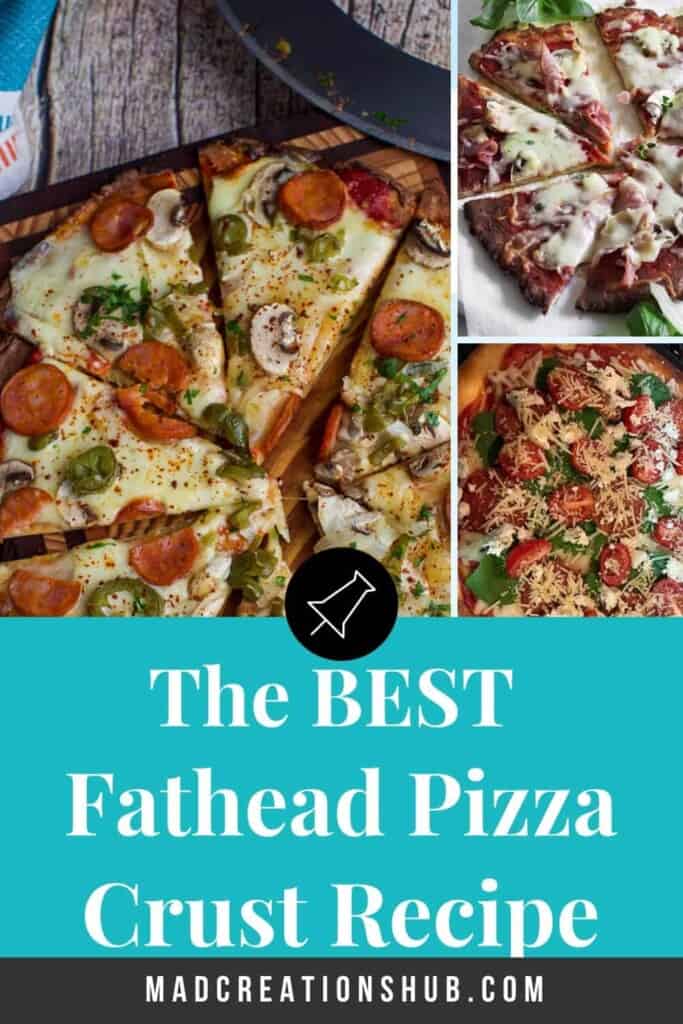 3 images of pizza on a pinterest banner