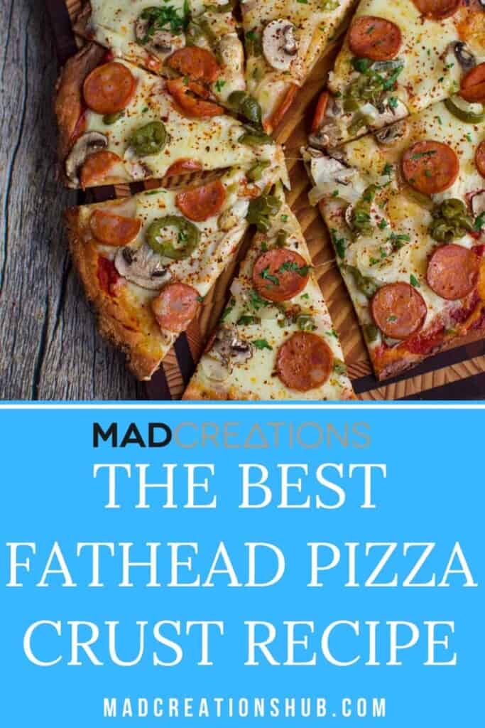 fathead pizza on a cutting board