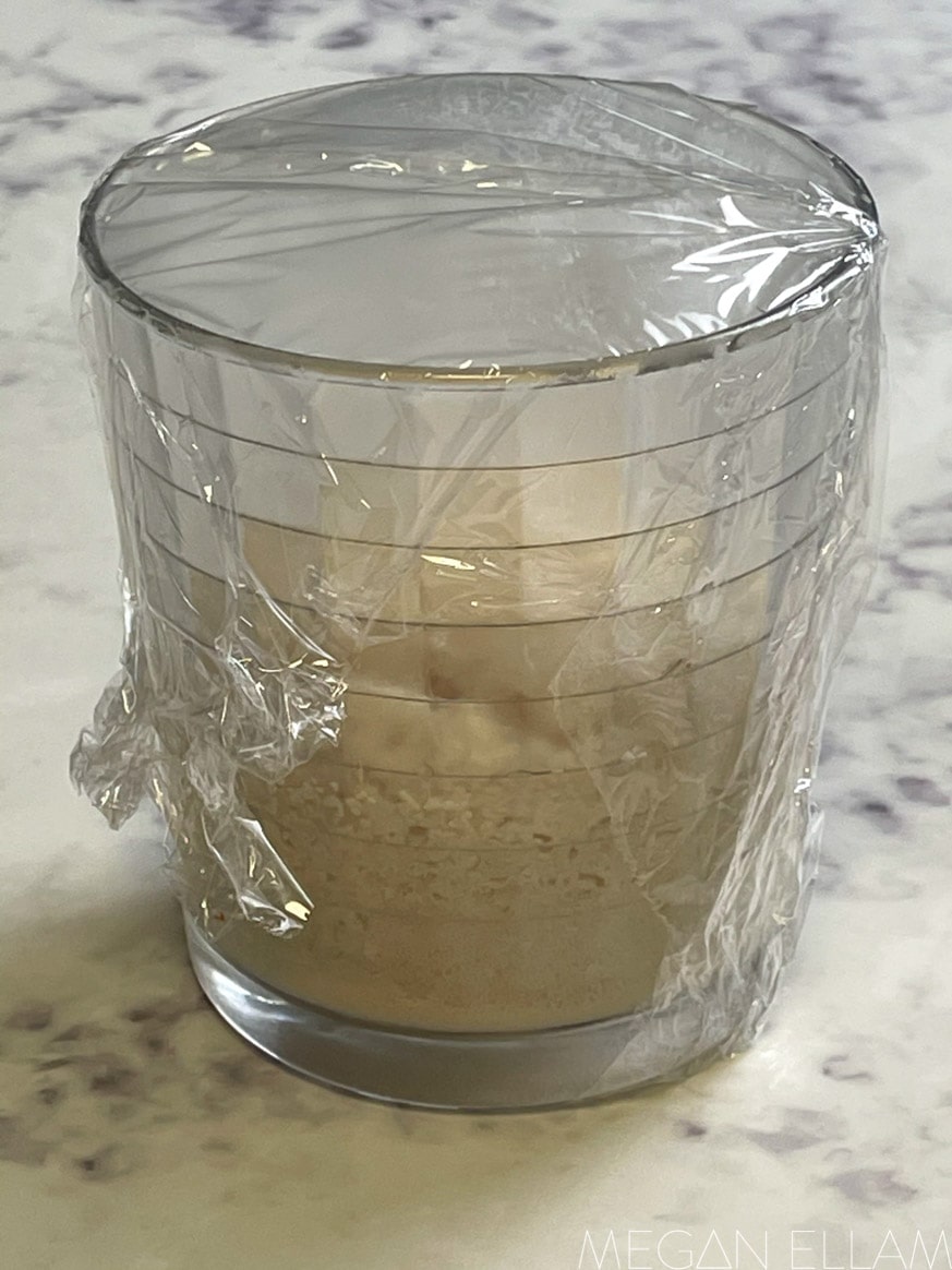 A yeast starter in a glass.