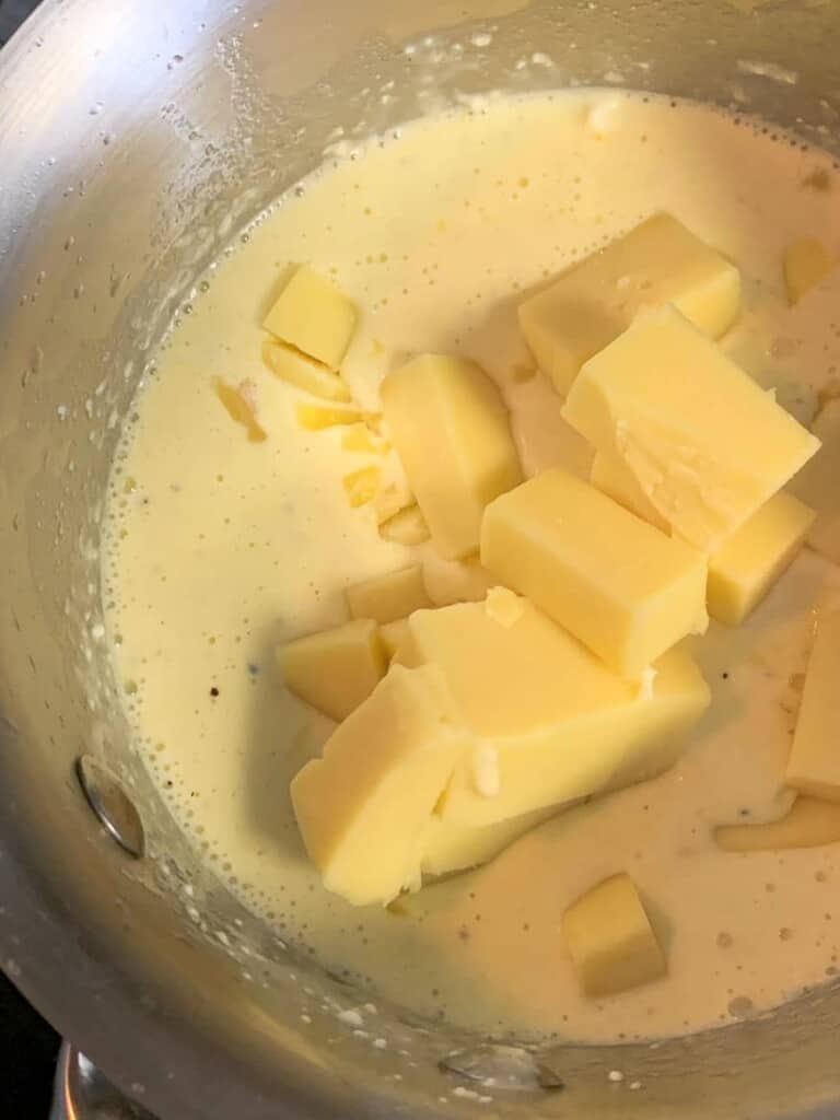 cheese in a creamy sauce