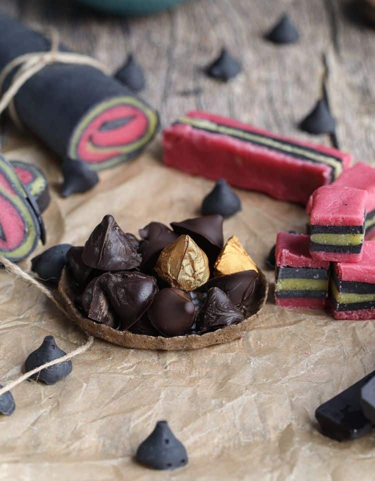 licorice bullets in a small bowl