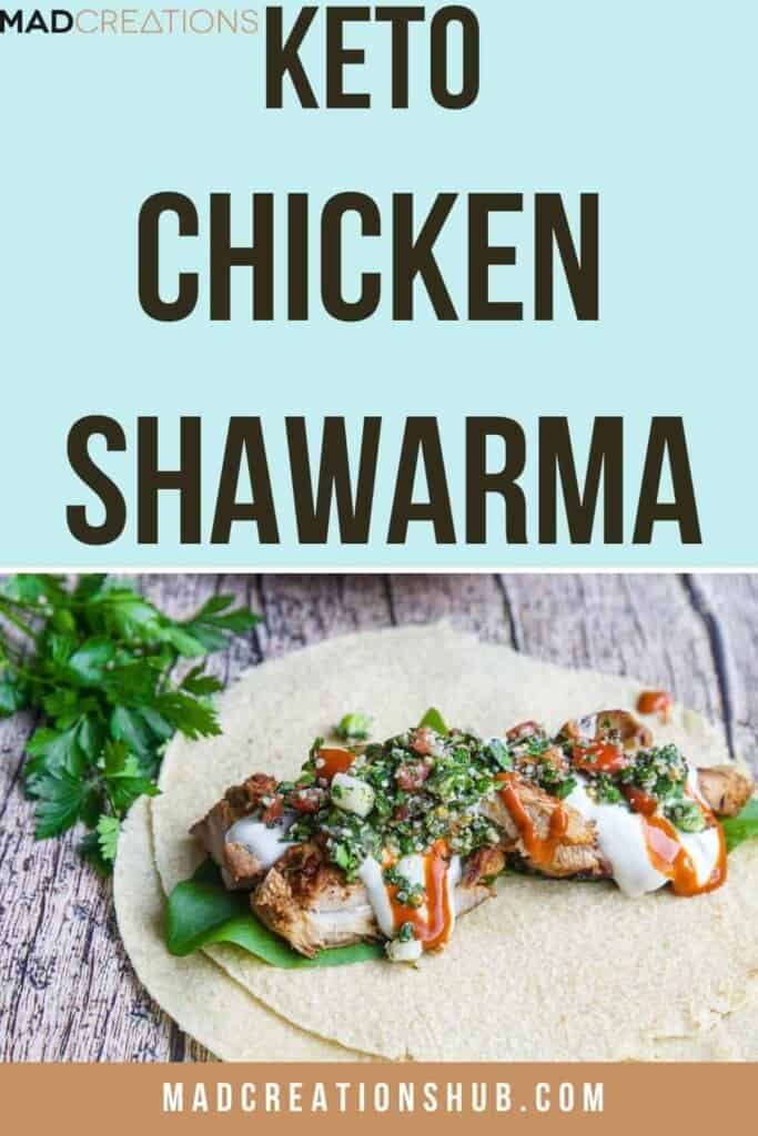 a chicken shawarma on a pita wrap