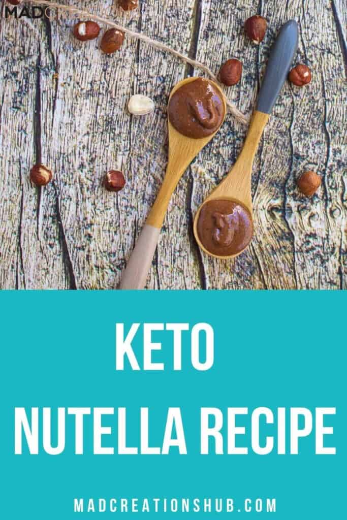 keto nutella on 2 spoons on a wood table