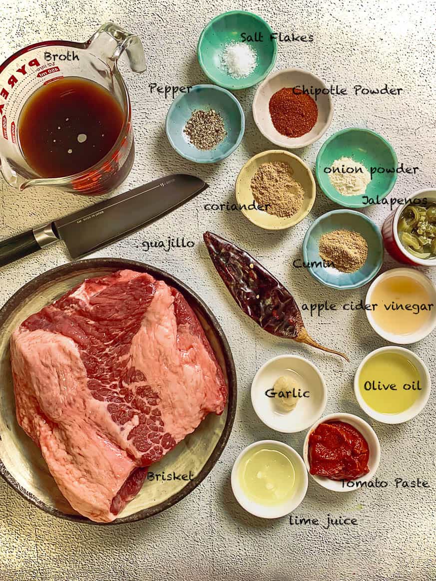Instant Pot Mexican Shredded Beef ingredients