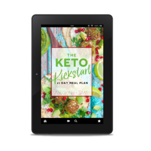 Keto Kickstart eBook cover on a black iPad.