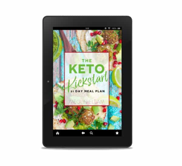 Keto Kickstart eBook cover on a black iPad.