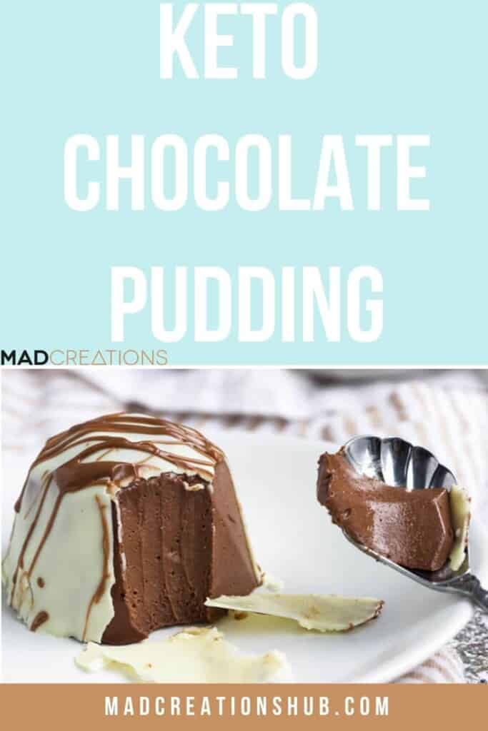 Keto Chocolate Pudding on a white plate