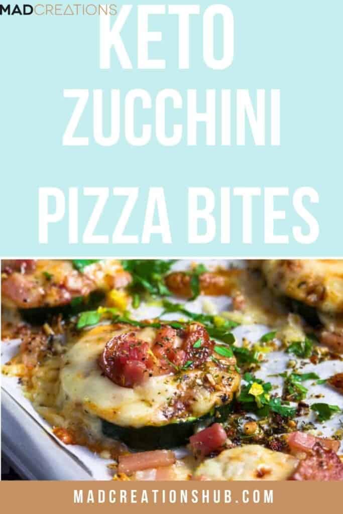 Zucchini Pizza Bites on a pinterest banner