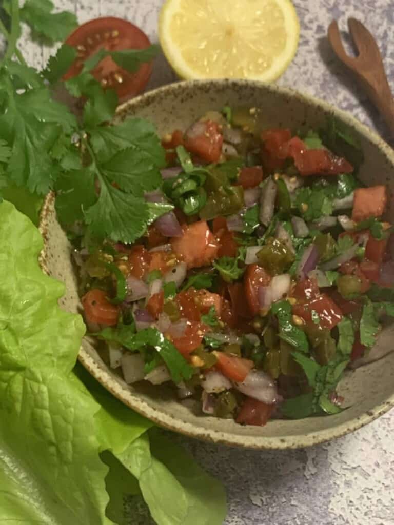 a bowl of salsa