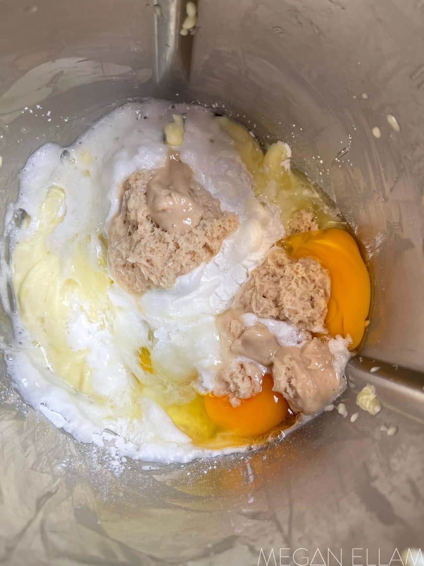 mixed ingredients in a thermomix bowl