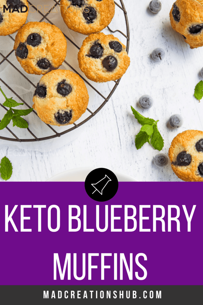 Keto Blueberry Muffins on a wire rack