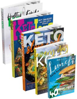 MAD Keto Cookbook Collection covers stacked in a row.