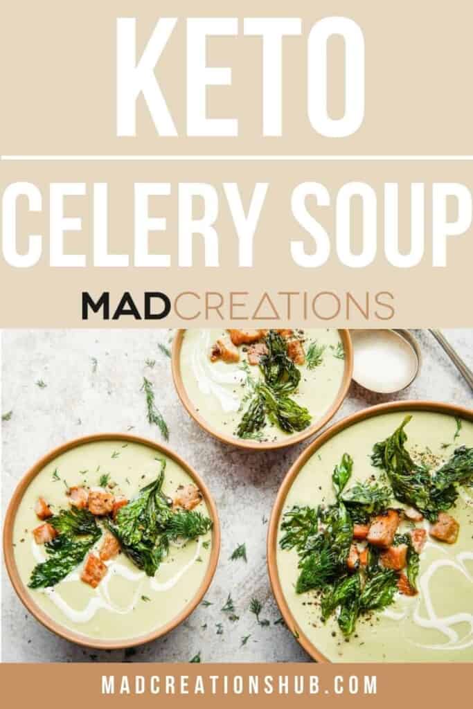 Celery Soup Recipe Pinterest Banner.