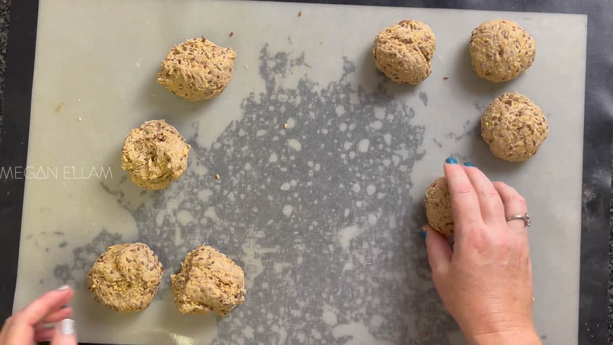 8 small dough balls.