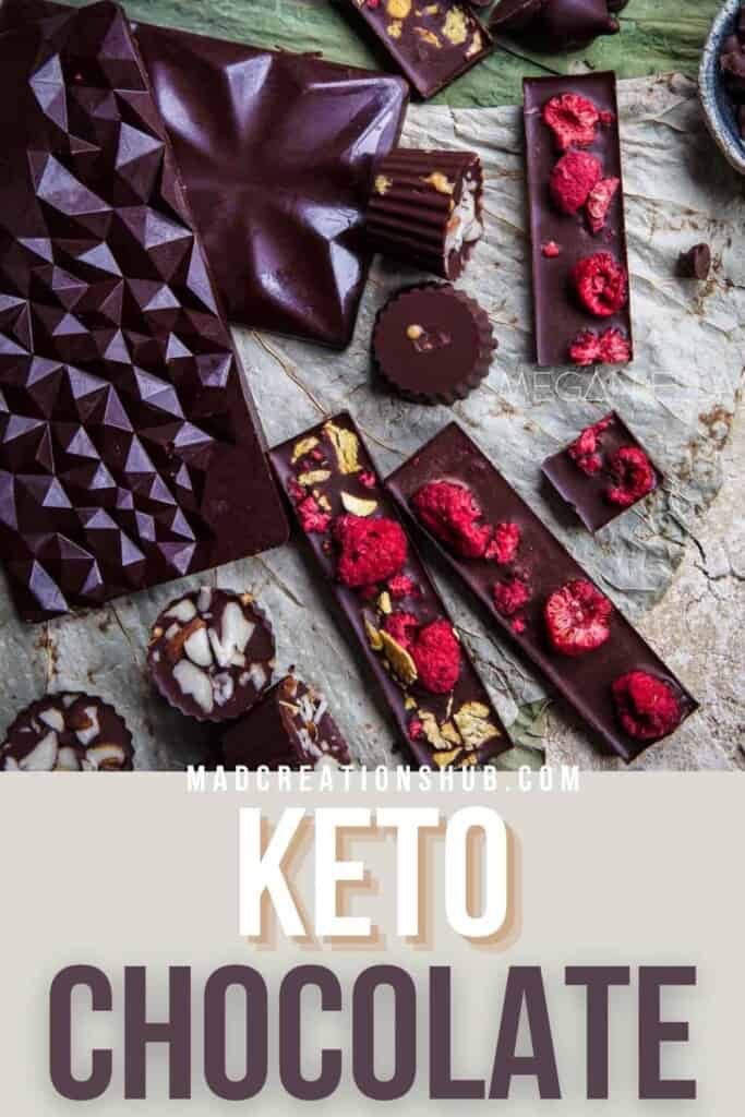 Keto Chocolates on a pinterest banner.