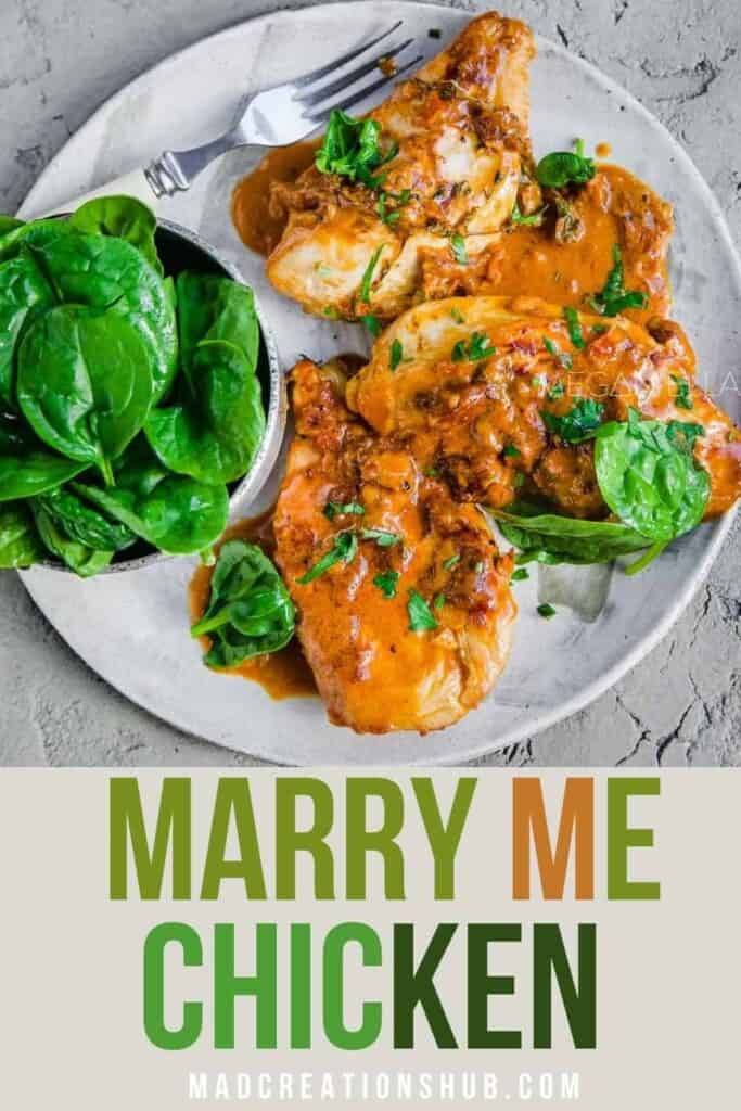 Marry Me Chicken recipe pin Pinterest banner.