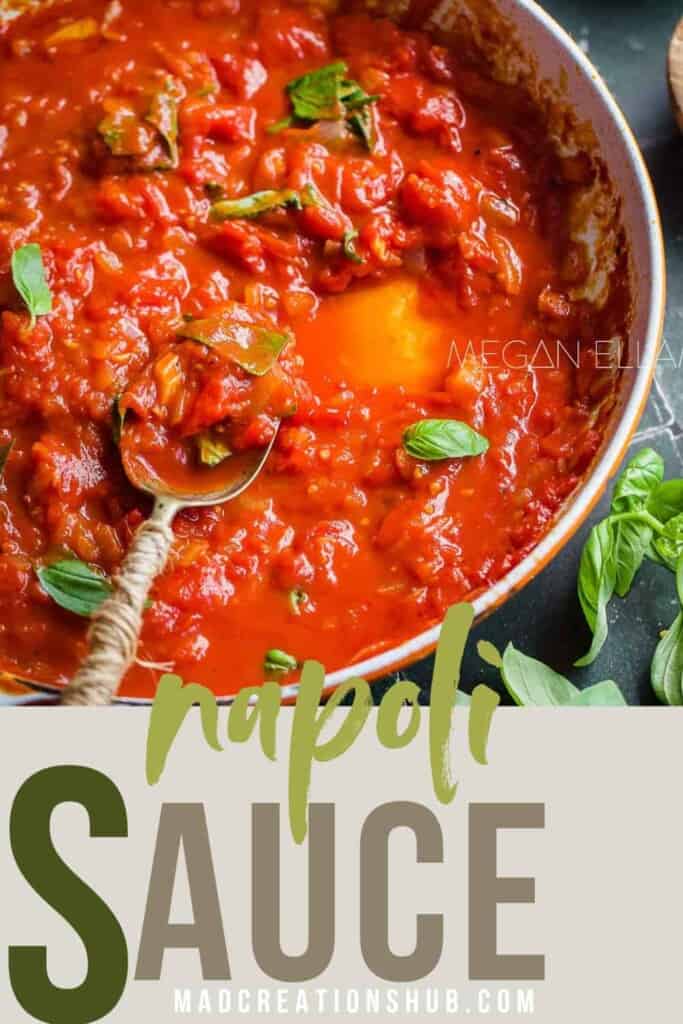 Italiian tomato sauce in a sauce pan.