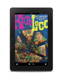 Keto Loco by Megan Ellam eBook on a black tablet.