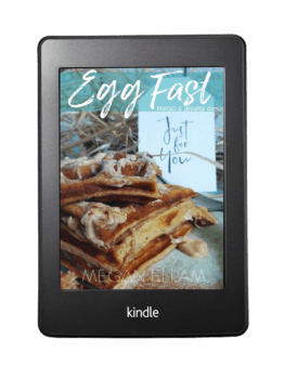 Egg Fast eBook - Revised Edition cover on a black ipad.