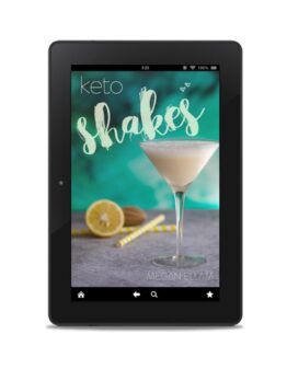 Keto Shakes eBook by Megan Ellam on a black tablet.