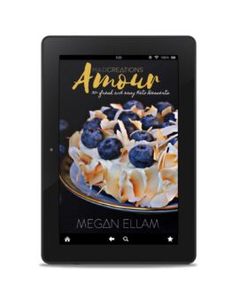 Keto Amour eBook by Megan Ellam eBook on a black tablet.