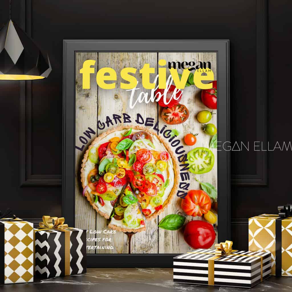 The cover of Festive Table by Megan Ellam with some gifts.